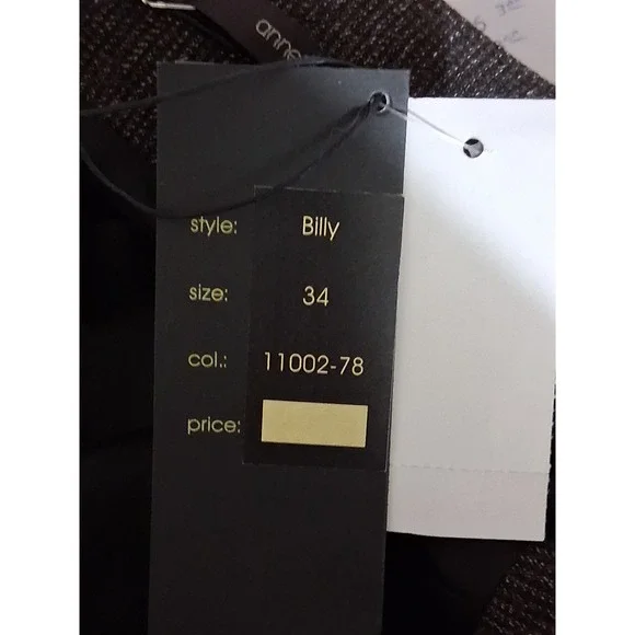 Annette Görtz Billy Brown Pinstripe Midi Skirt Contrast Stripe Size 34 NEW - Picture 3 of 7